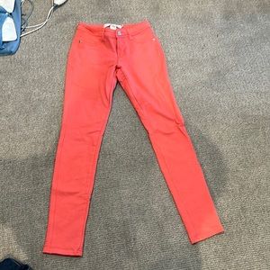 Coral colored jeggings